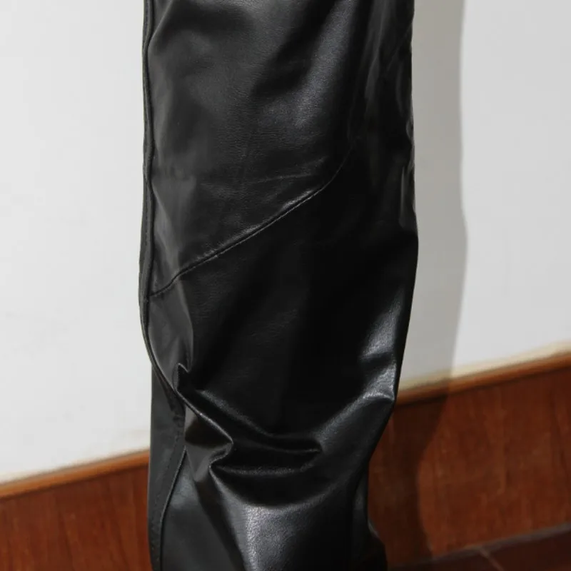 

Brand Fashion Mens Sheepskin Genuine Leather Pencil Pants Plus Size Harajuku Double Zippers Designer Motorcycle Leather Pants