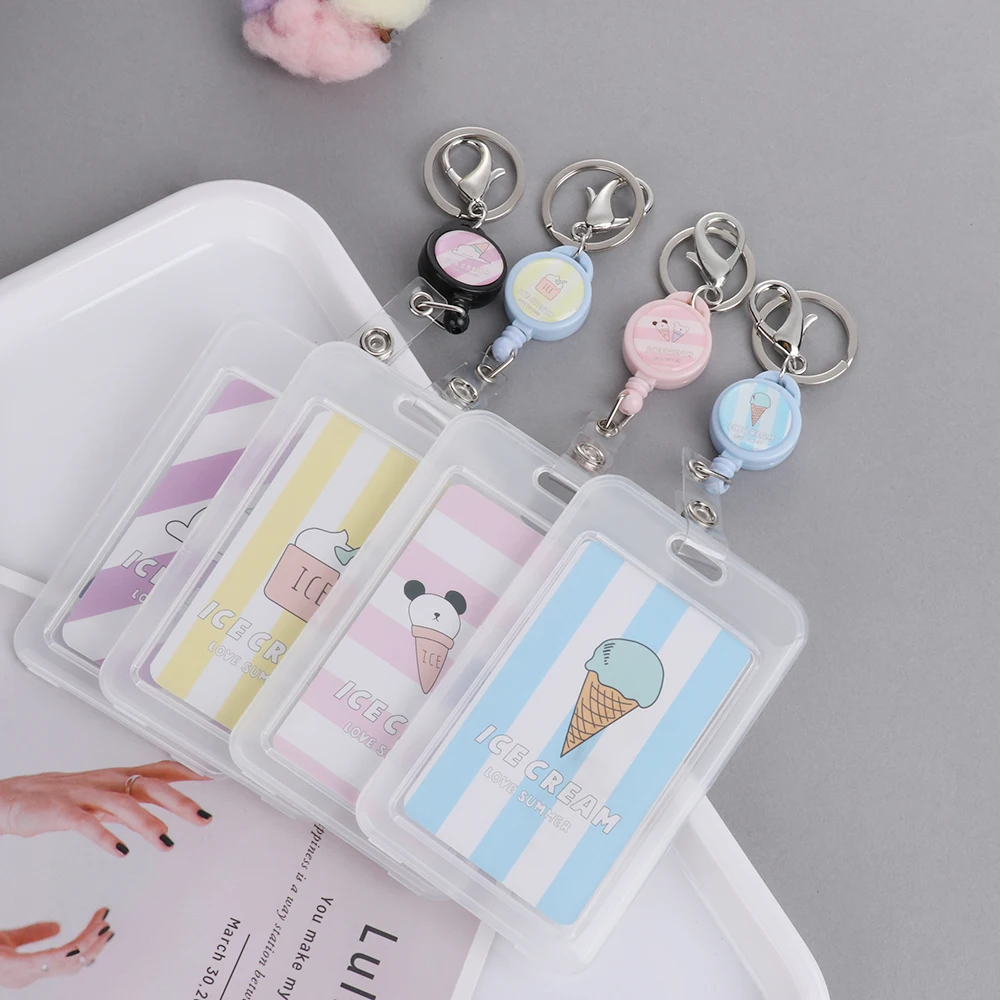 Мультяшный ПВХ держатель для кредитных карт женщин и мужчин милый бизнес кактус