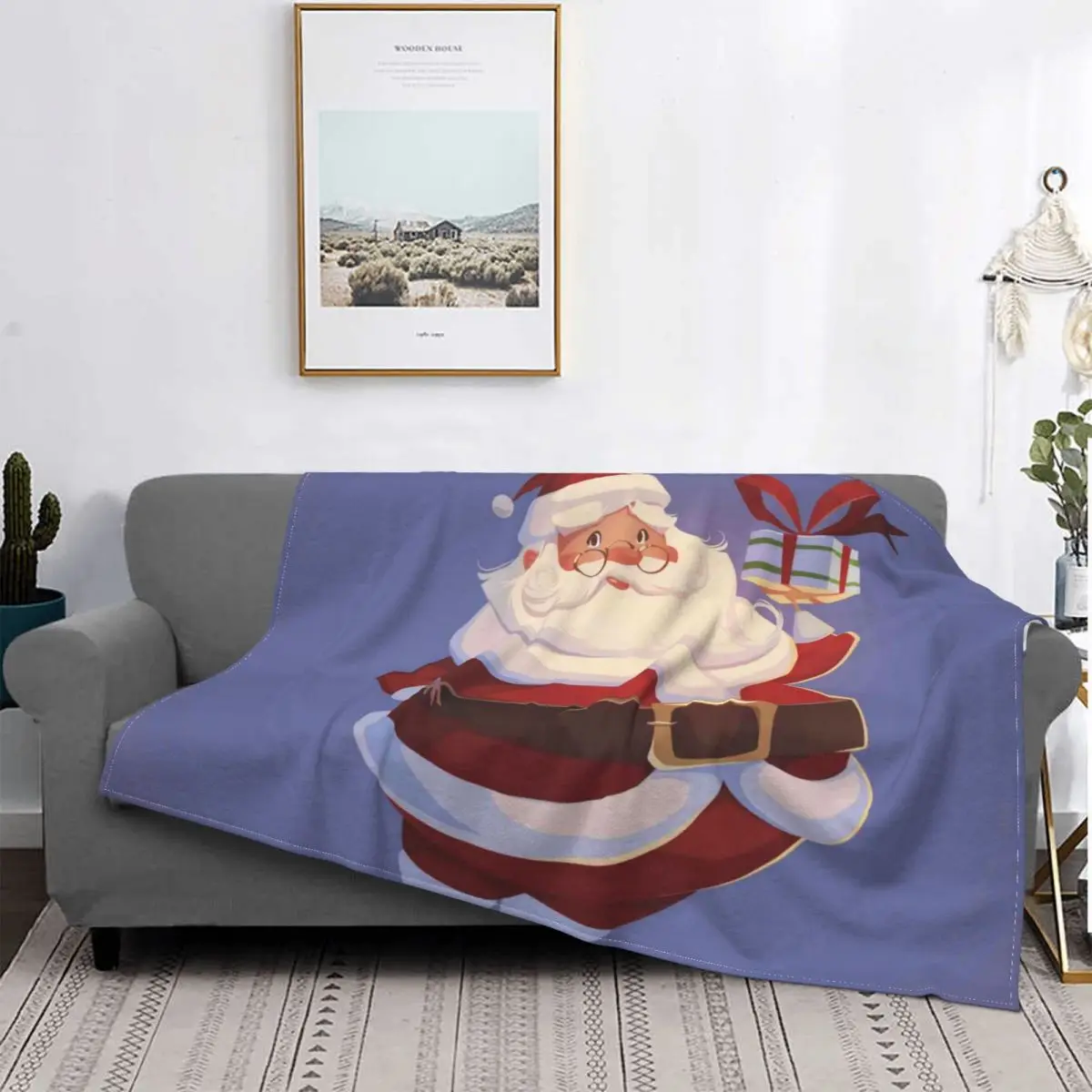 

2022 Christmas Santa Blanket New Year Sweet Plaid Stitch Cotton Breathable Coral Velvet Throw Blankets For Bedding Thin