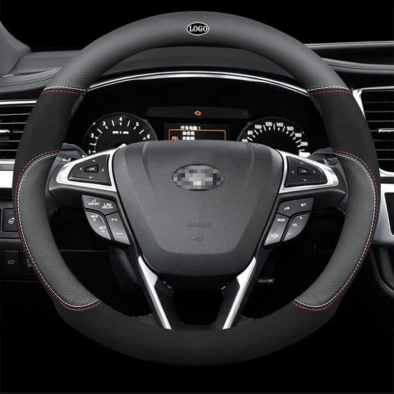 

Натуральная кожа чехол рулевого колеса автомобиля 15 дюймов/38 см для Land Rover Range Rover Defende Evoque спортивные велар (Land Rover Range Rover Discovery