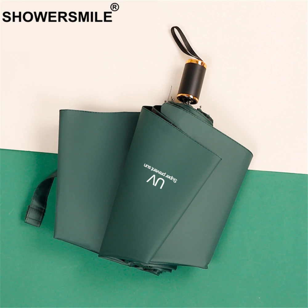 SHOWERSMILE Зонт от дождя для женщин темно зеленый ветрозащитный зонт с УФ защитой