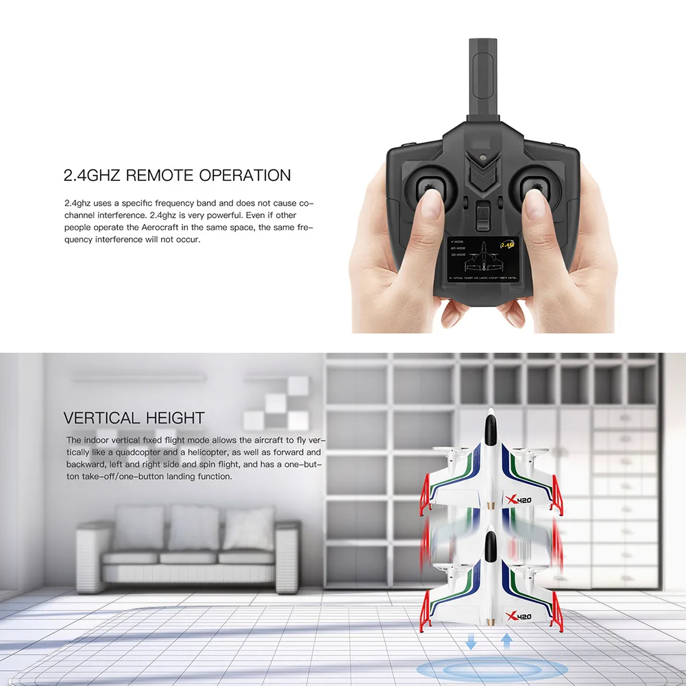 X420 3D самолет Мини FPV 2 4G 6CH игрушки беспилотный передатчик EPP открытый дети посадка