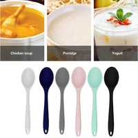 1pcs colorful silicone mixing spoon tableware high heat resistant easy to clean non stick rice spoons cooking kitchen tools