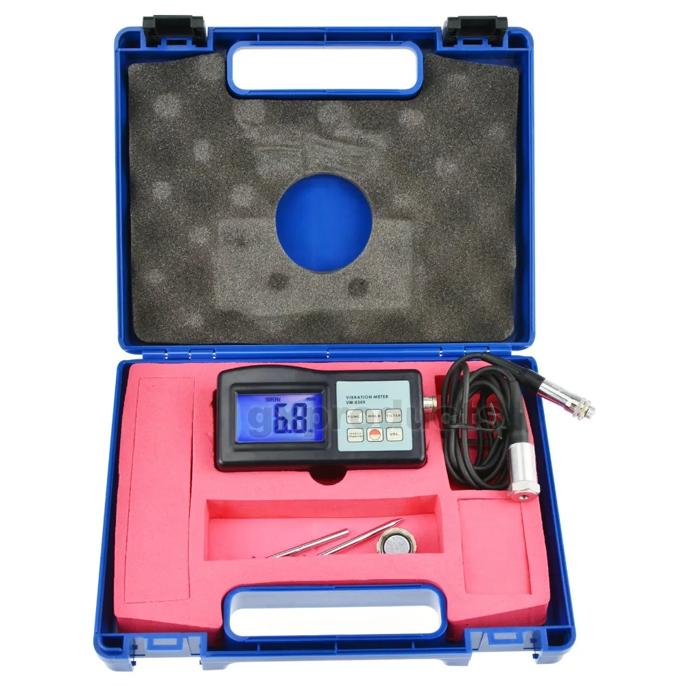 

Digital Vibration Meter Vibrometer Gauge Tester Analyzer 10Hz-10kHz Measures Acceleration Velocity Displacement RPM Frequency