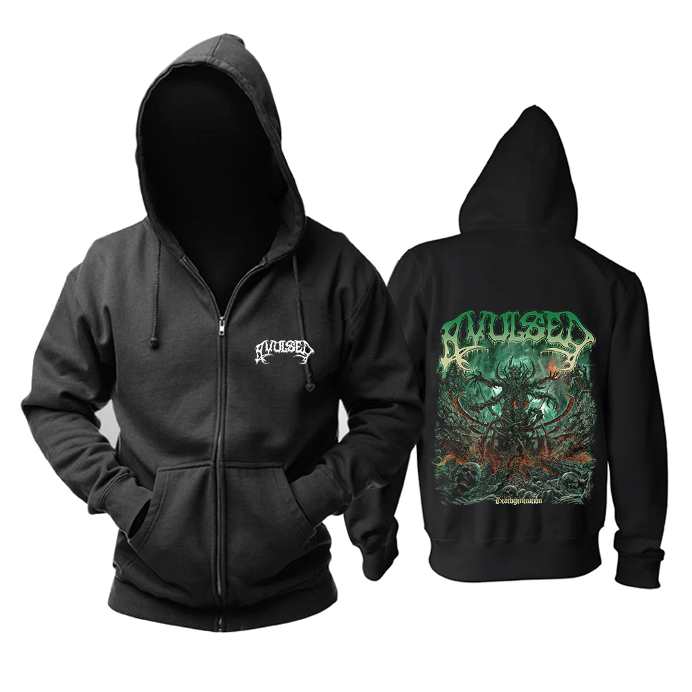 

8 Designs Horrible Avulsed Band Winter Jacket Black Zipper Hoodies Brand Sudadera Cotton Rock Dark Metal Sweatshirt Fleece