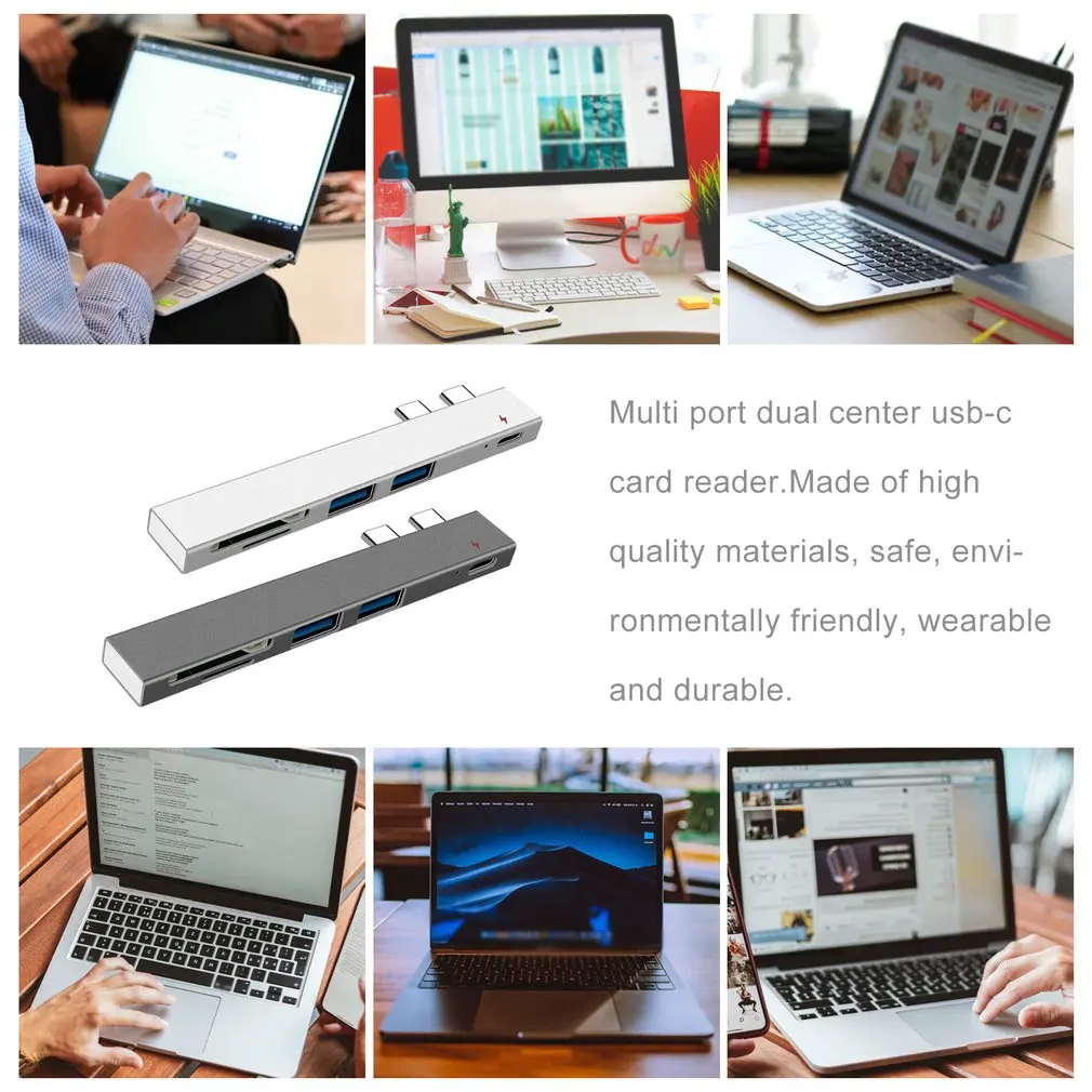 USB C концентратор двойной тип адаптер док станция с PD зарядное устройство SD/TF слот