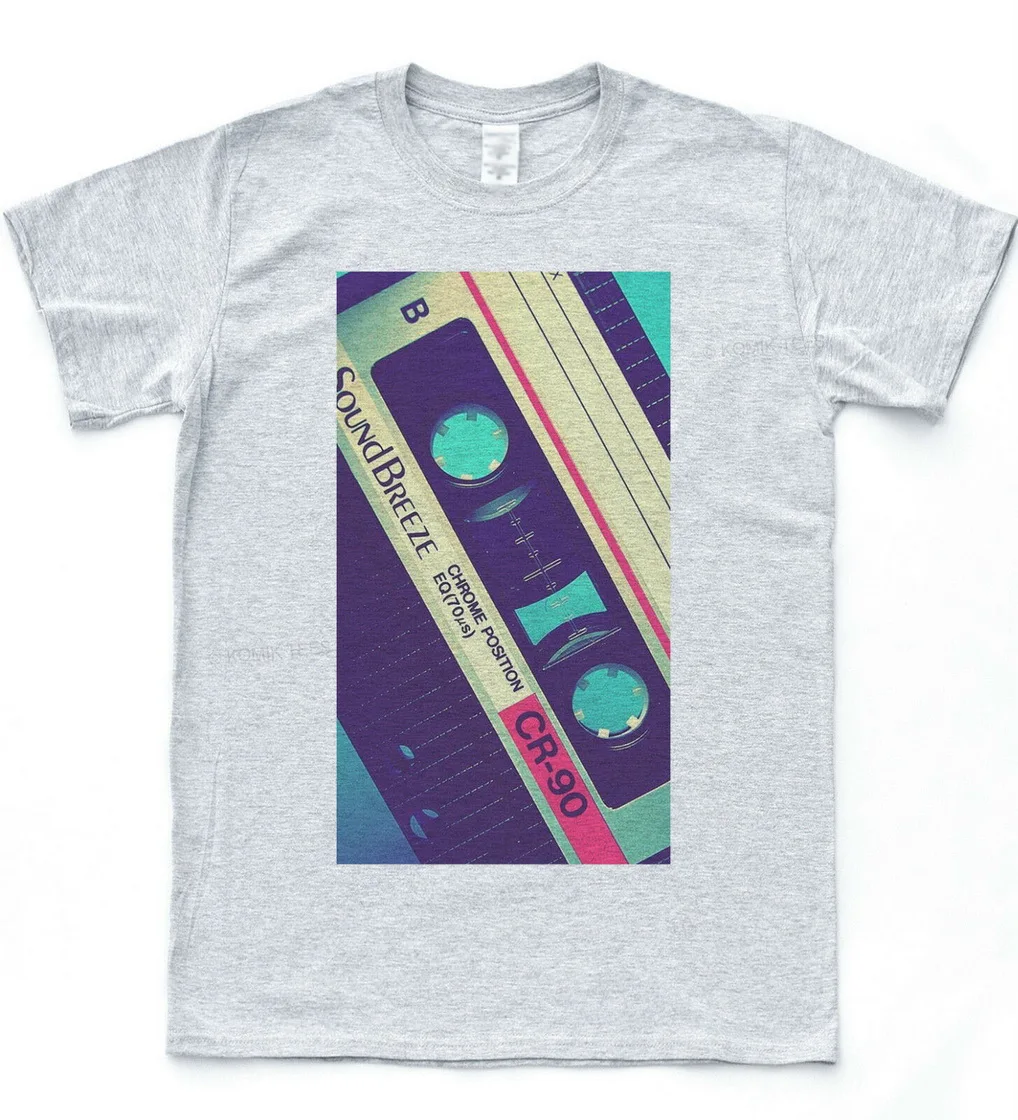 

Retro Cassette T-Shirt Pop Illustration Vintage Mix Tape Hipster Music Tee TEE Shirt High Quality Casual Printing