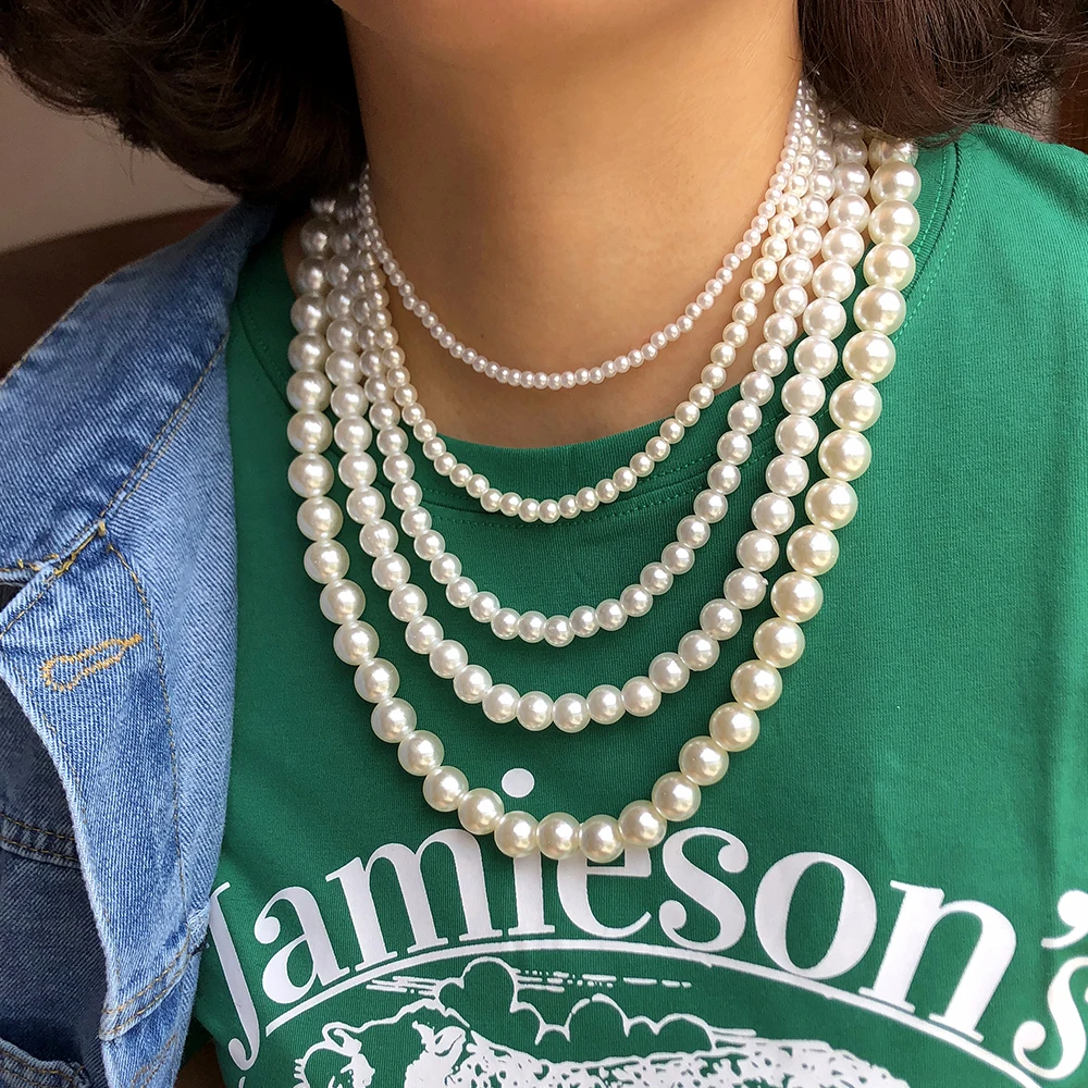 Жемчужные ожерелья Yumfeel для мужчин и женщин ожерелье-цепочка с бусинами 4/6/8/10/12 мм