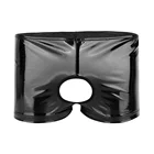 Боксеры мужские с открытой промежностью, пикантные Трусы из лакированной кожи, трусы-боксеры с вырезами, латексное нижнее белье с отверстием для пениса