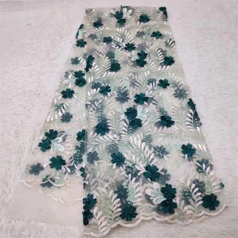 2019 Высокое качество африканская кружевная ткань бусины Розовая/Белая