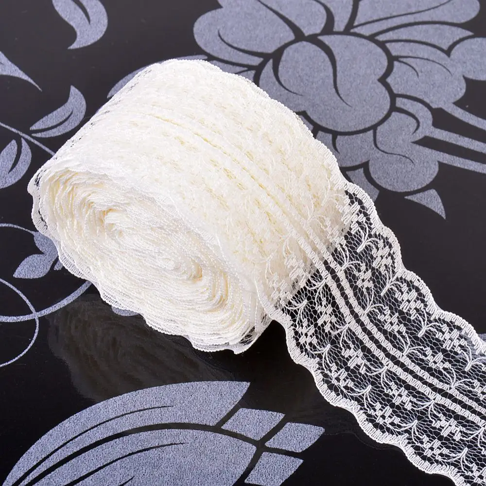 

Hot 10 Yards High Quality Lace Ribbon Tape 4.5CM Lace Trim DIY Handmade underwear clothing accessories Lace Fabric Ribbon