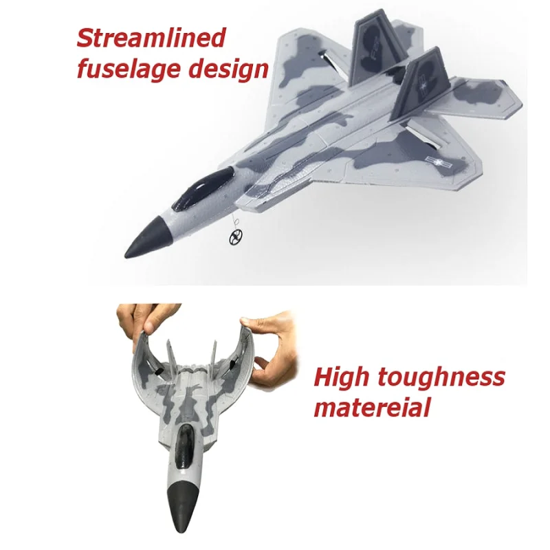 

F22 Fixed Wing Fighter Plane Toy Camouflage Glider Radio Control Educational