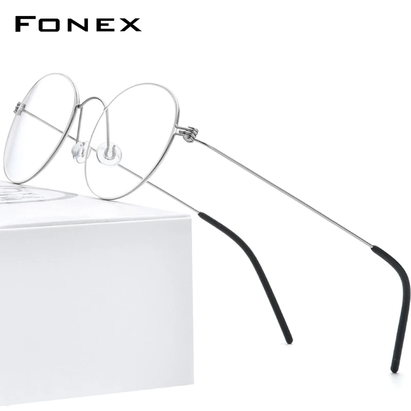 

FONEX B Titanium Glasses Frame Women Prescription Eyeglasses Men New Korean Myopia Optical Frames Morten Screwless Eyewear 7510