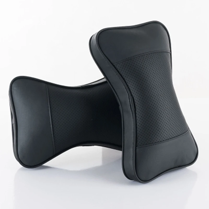 Hot Sale 2PCS Genuine Leather Auto Car Neck Pillow Memory Foam Pillows Rest Seat Headrest Cushion Pad accessories |