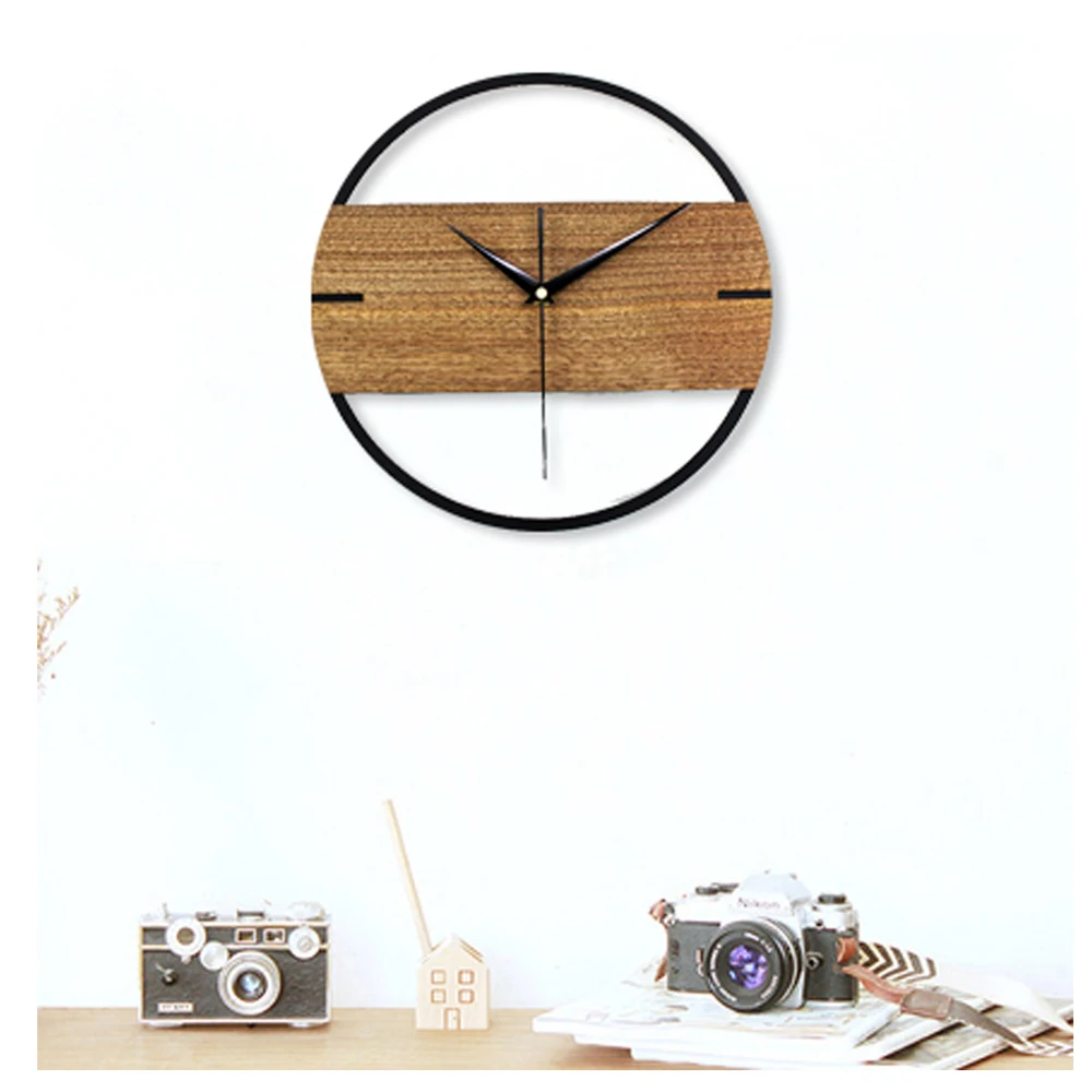 Настенные часы в винтажном стиле простые современные деревянные для спальни с 3D