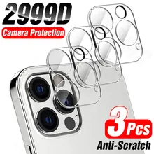 Protector de lente de cámara de cubierta completa para iPhone, vidrio templado Mini para iPhone 12, 13 Pro Max, 11 Pro Max, XR, 3 uds.
