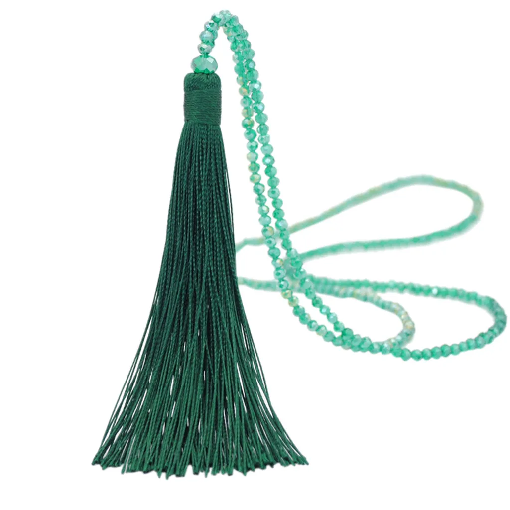 Новый дизайн модное женское винтажное длинное ожерелье в стиле бохо с кисточками