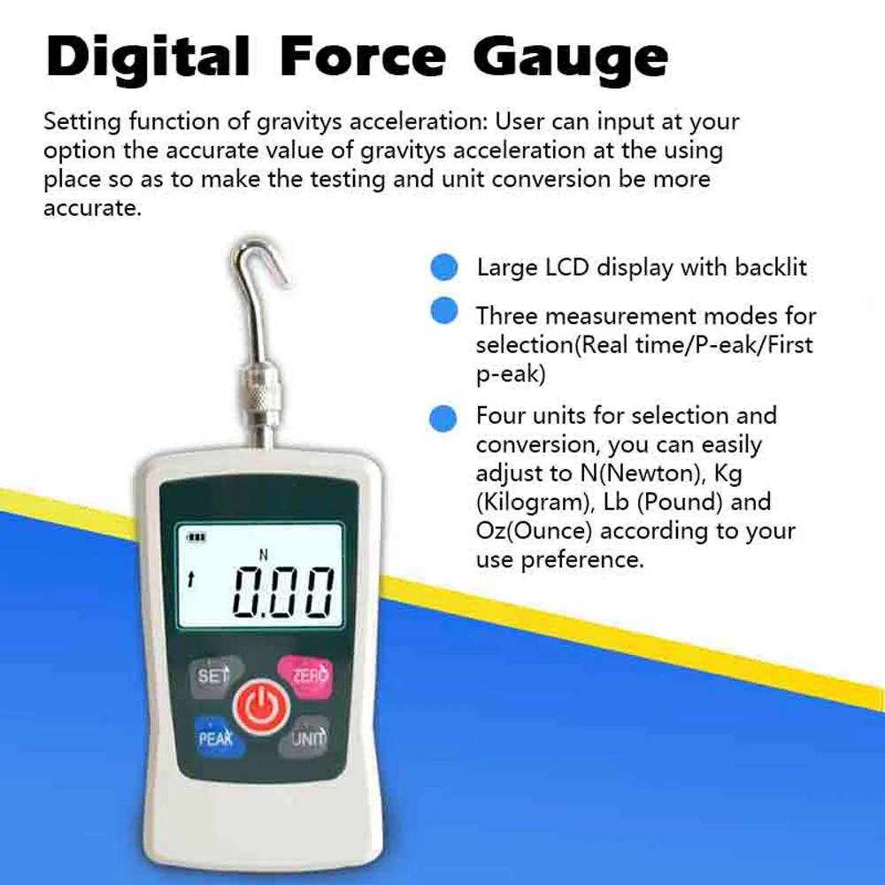 Цифровой датчик силы DMF измеритель нажимного тяга с ЖК-дисплеем динамометр три