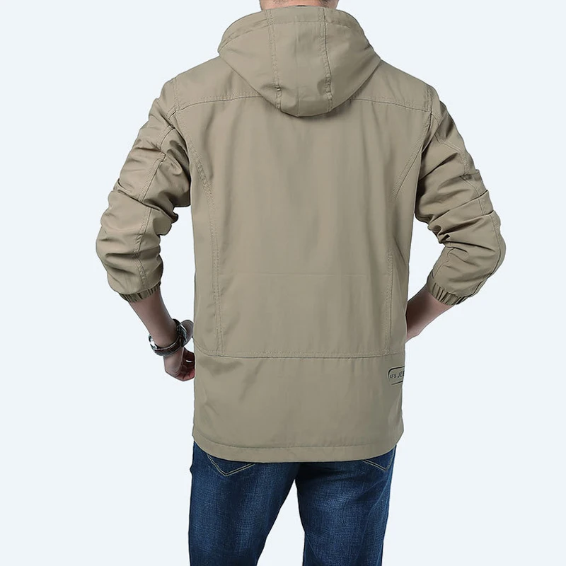

Spring Autumn Jacket Men Military Jackets Coats Hooded Collar Outdoor Windbreaker Men Outwear Veste Homme Men Clothing