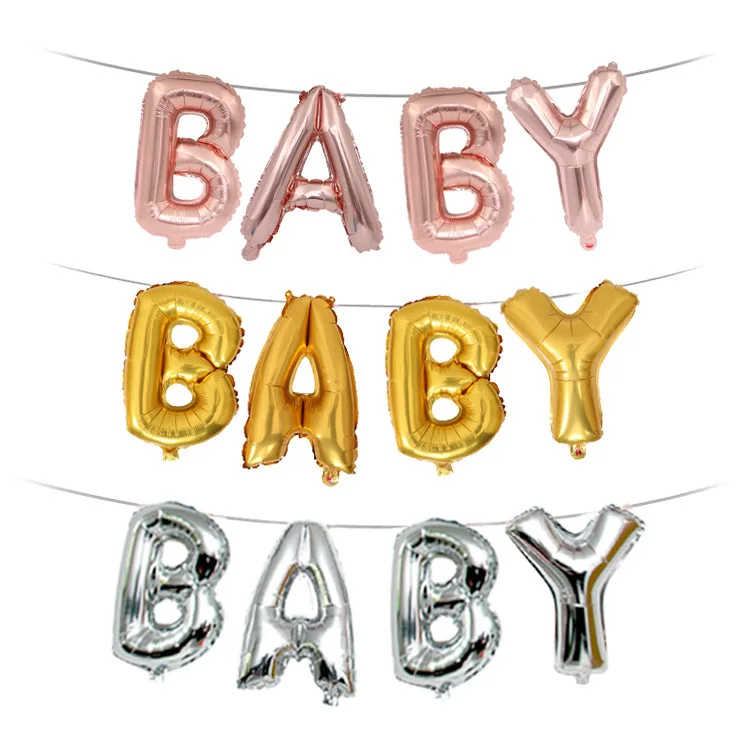 

Baby Balloons 16inch Rose Gold Letter Balloon Set Wedding, Wedding Birthday Party Decoration Aluminum Foil Balloons Wholesale