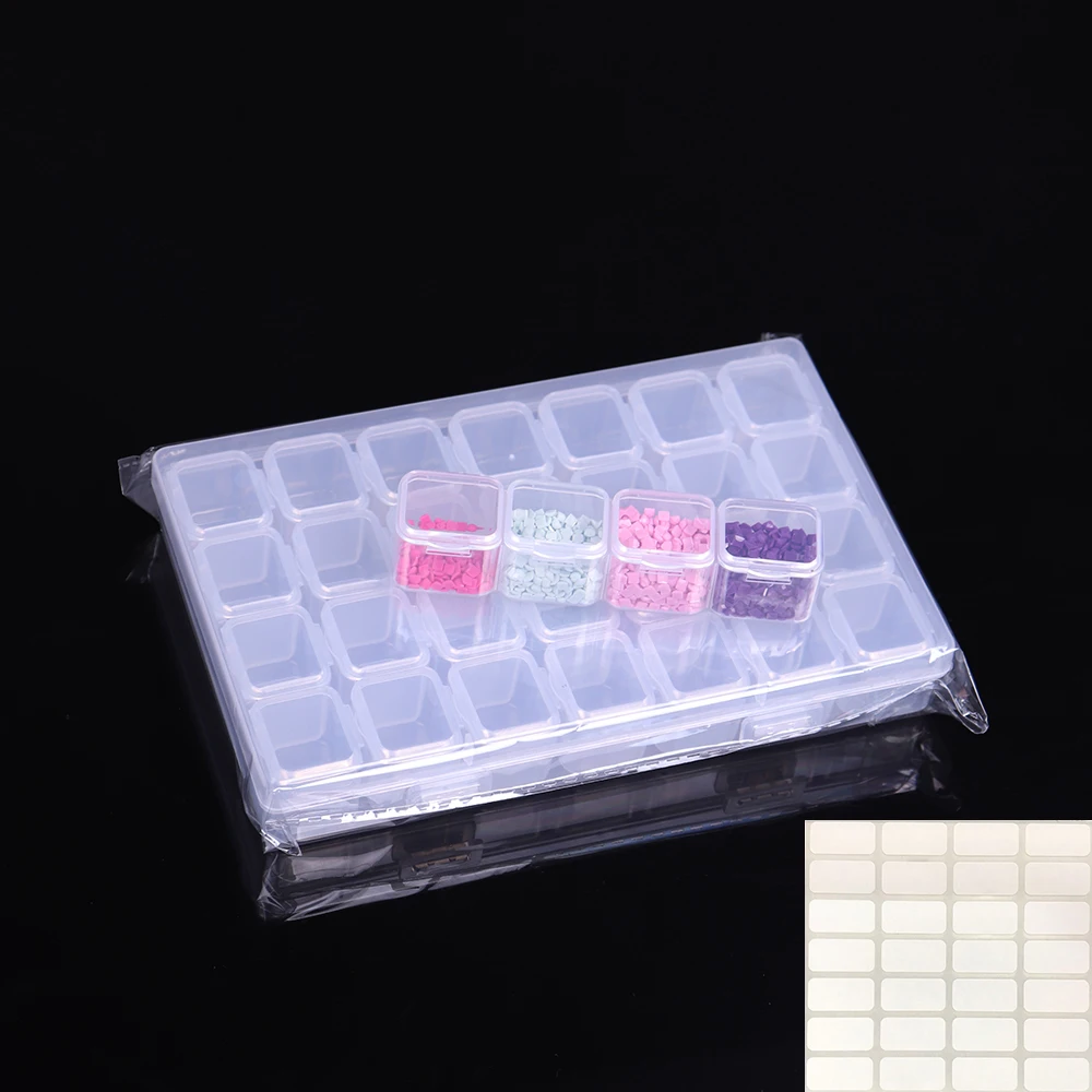 

28 балок 5D DIY алмазная живопись инструменты ящик для хранения Контейнер для стразов коробка алмазная живопись аксессуары Органайзер наклейк...