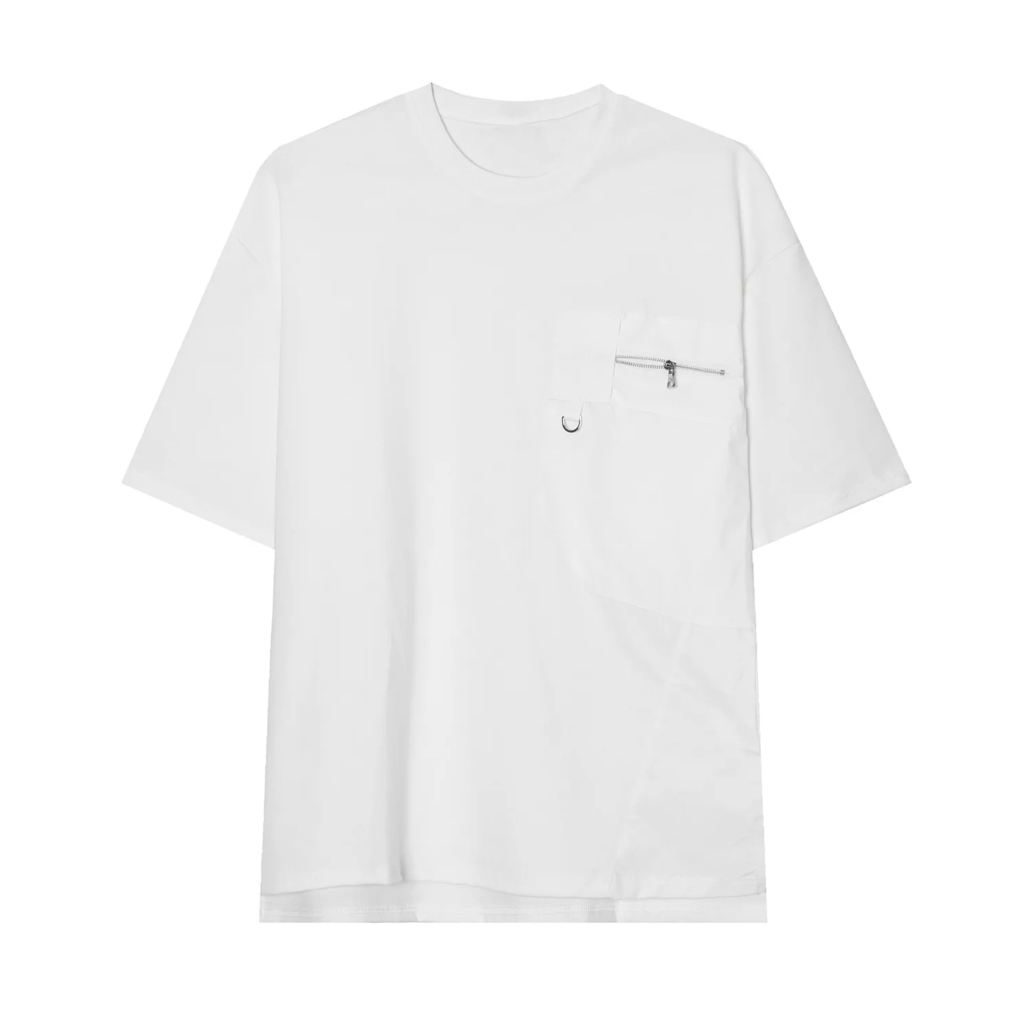 

MTL men | 2021 summer new Korean simple zipper design t-shirt men's trend solid color short sleeve top