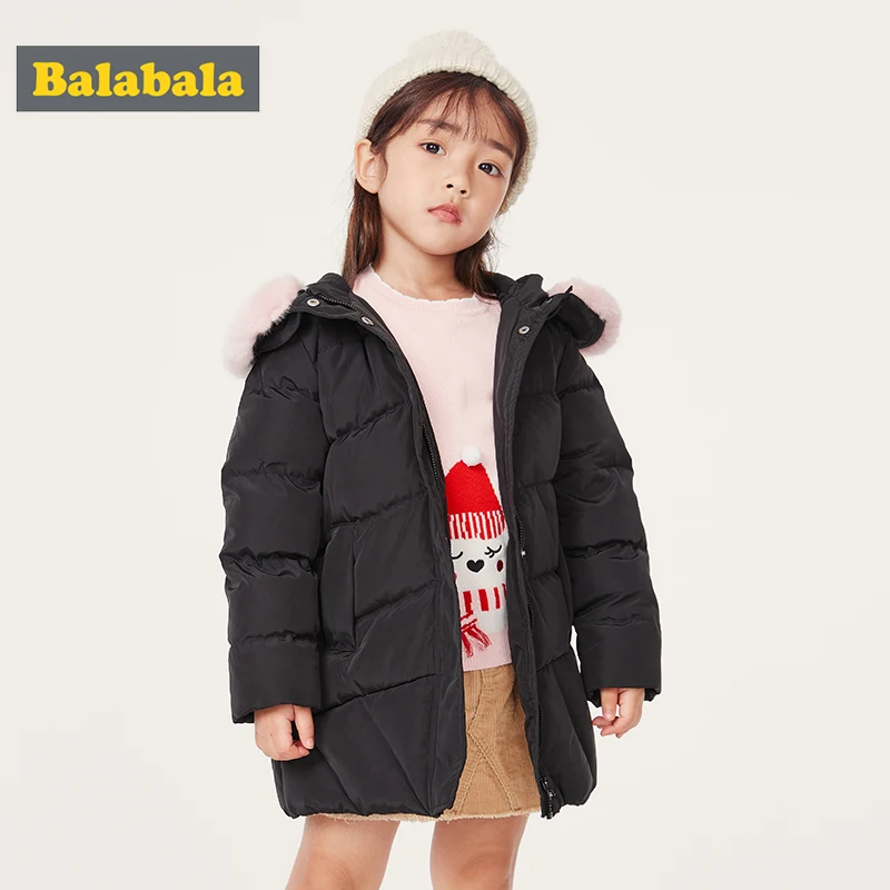 Girls down jacket long children's wear autumn and winter 2019 new baby hooded children keep warm | Детская одежда и обувь