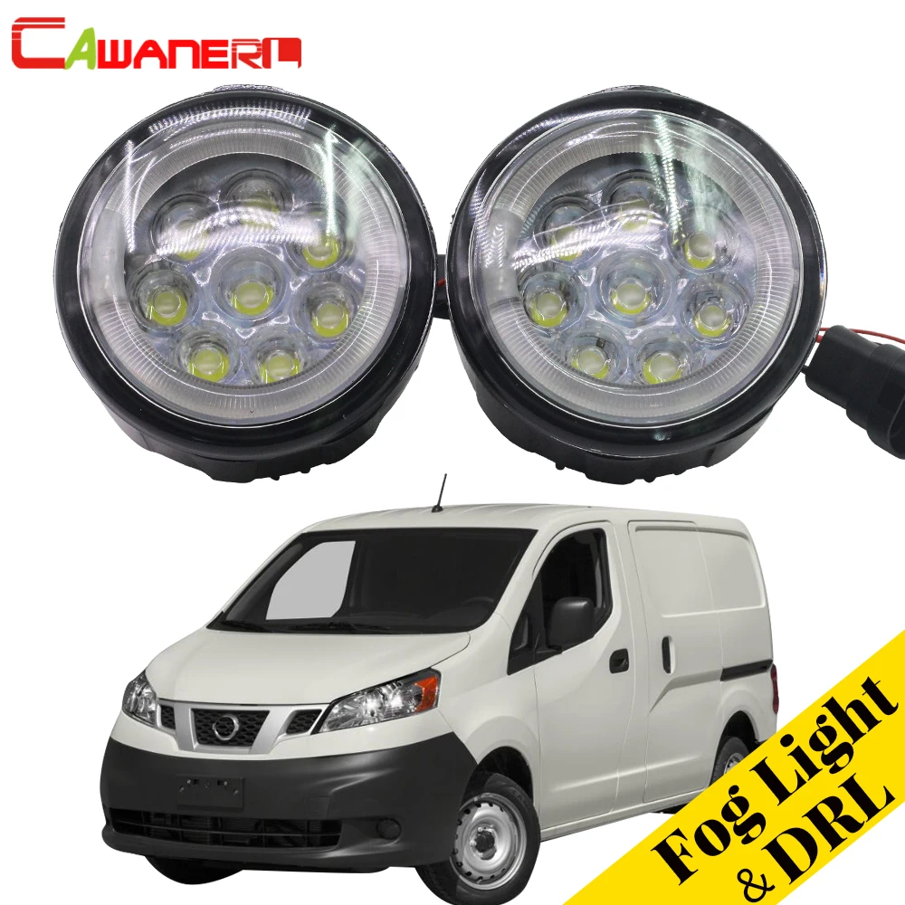 

Cawanerl 2 Pieces Car LED Fog Light Angel Eye DRL Daytime Running Light Styling For Nissan NV200 M20 M20M 2010-2015