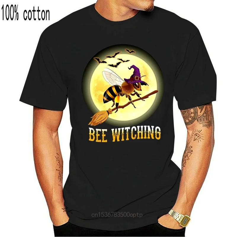

New Bee Witching Witche Halloween Bee Funny T-Shirt Outdoor Wear Tee Shirt