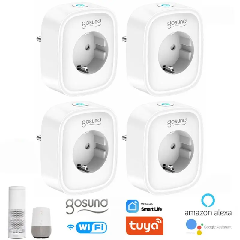 

GOSUND Tuya WiFi EU Smart Plug 16A 240V Adapter Wireless Remote Voice Control Power Monitor Timer Socket for Google Home Alexa