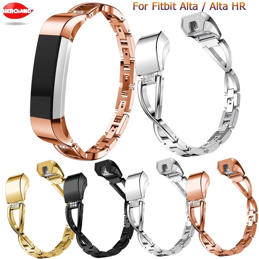 Stainless steel Inlay Diamond bracelet For Fitbit Alta fashion classic watch band For Fitbit Alta HR smart wristband accessories