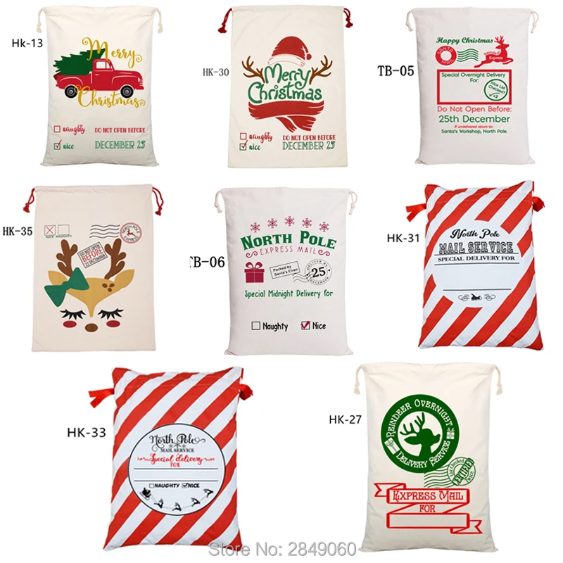 Оптовая продажа 38 видов рождественские мешки для Санта Клауса 20 шт./лот большой