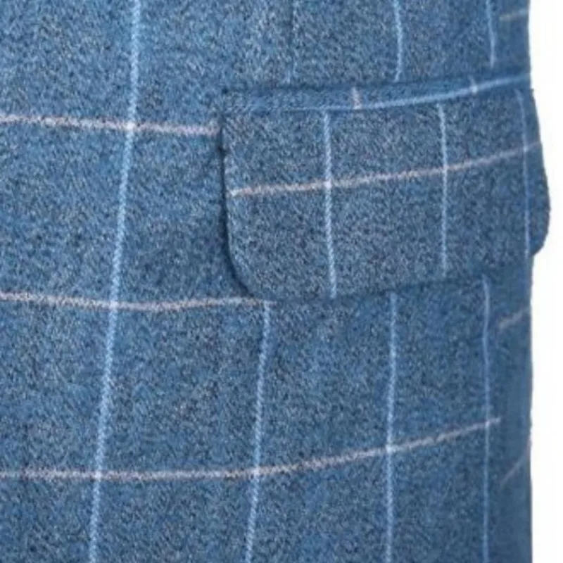 New Brand Casual Plaid Gentleman Korean Trend Male Bridegroom Slim Fit Suits For Men 3 Piece (Jacket+Pants+Vest)