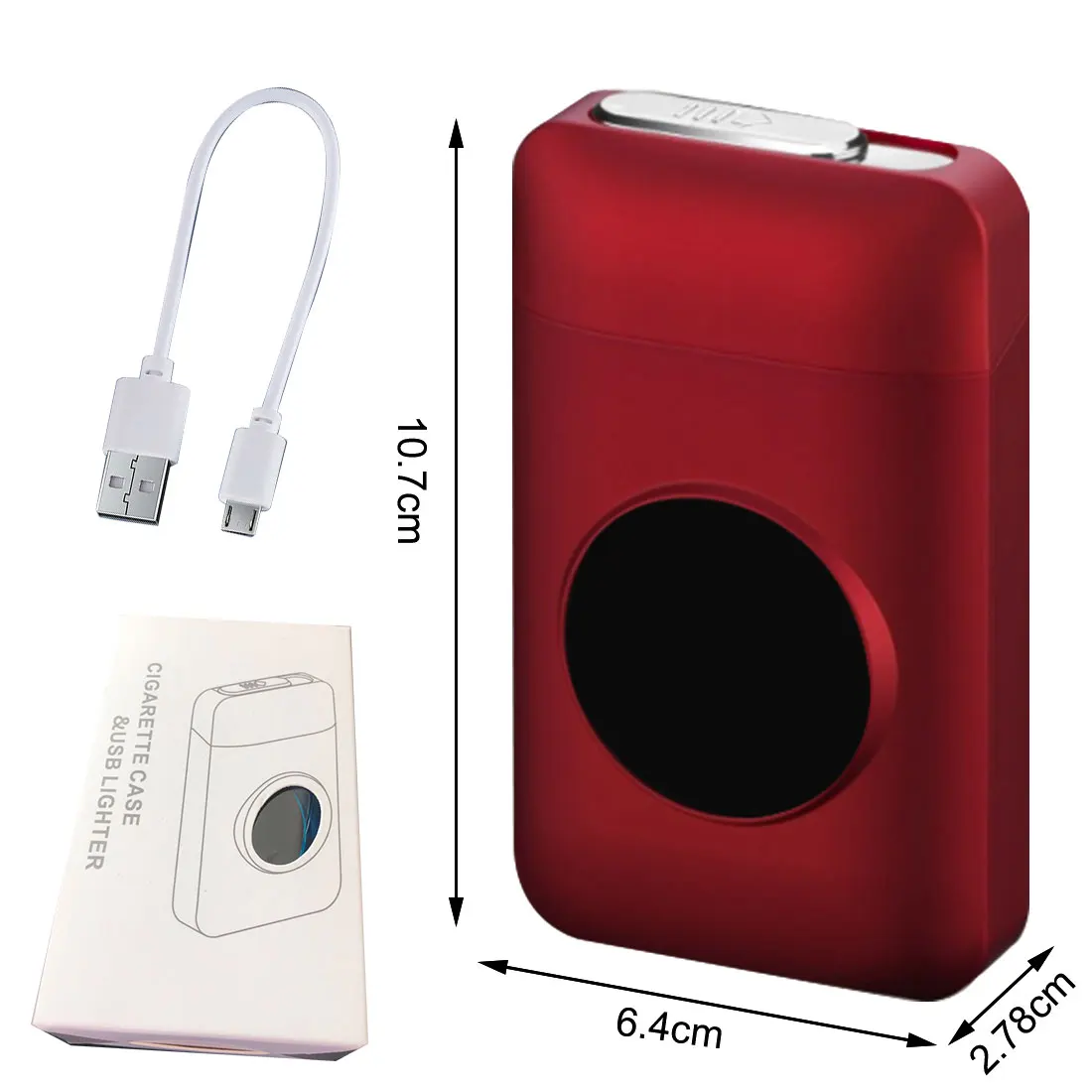 

New Windproof Resin Cigarette Case Lighter Rechargeable USB Electric Lighter 19PCS Tobacco Storage Holder Men Smoking Gift