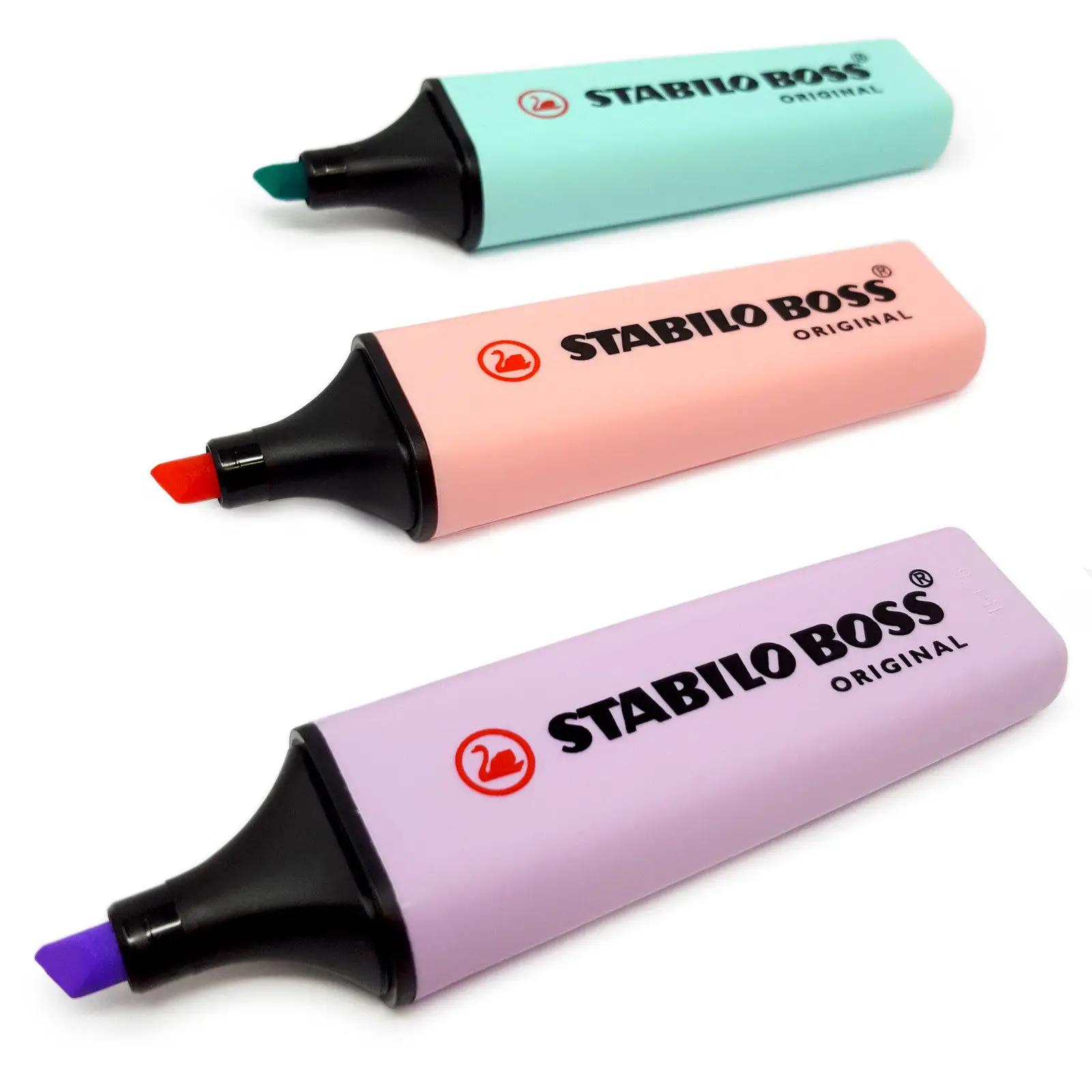 

3 X STABILO BOSS Original Pastel Highlighter Markers - Lilac, Pink and Turquoise