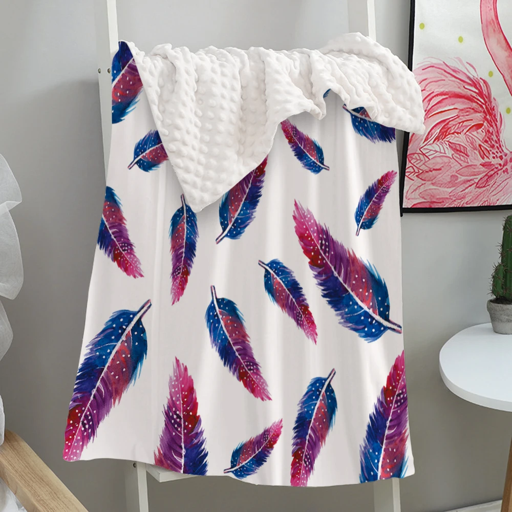 

Silstar Tex Purple Feather Baby Blanket White Winter Blanket Baby Fashion Baby Comfort Blanket 120X75Cm Baby Toy Blanket