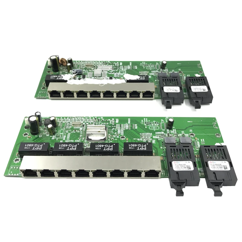 Оптоволоконный коммутатор обратное PoE питание 10/100/1000M Gigabit Ethernet одномодовый 8 RJ45 и