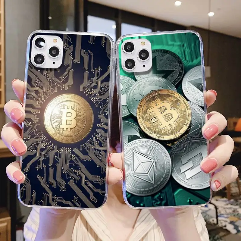 

Bitcoin money Phone Case For Iphone 6 6s 7 8 plus X Xr XS 11 12 Mini Pro Max Transparent Fundas Cover