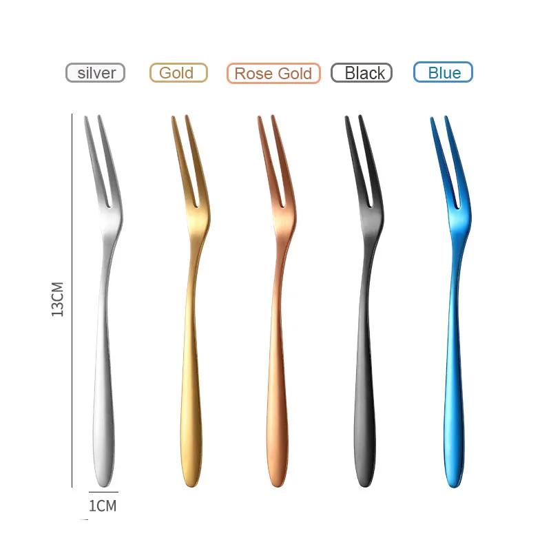 5 шт./компл. Нержавеющая сталь вилка Столовые приборы фруктовый салат закуска