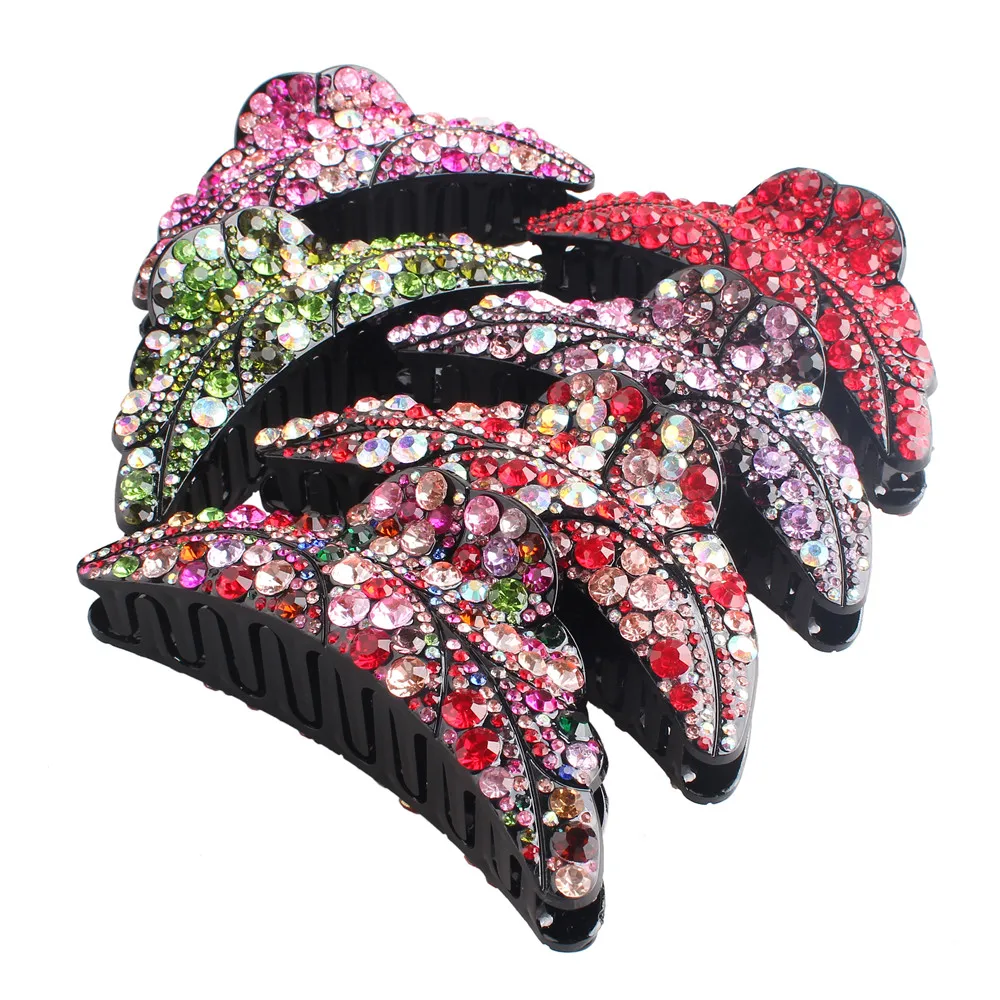 

Colorful Crystal Big Hair Claws Elegant for Women Rhinestone Hairpin Clips Beautiful Hair Accessories Shining Hair Claw