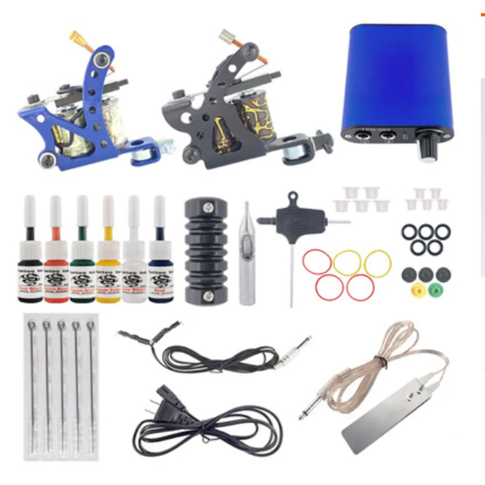 Tattoo Kit for Permanent Makeup Tattoo Power Supply Tattoo Ink Tattoo Needles Foot Pedal for Beginner