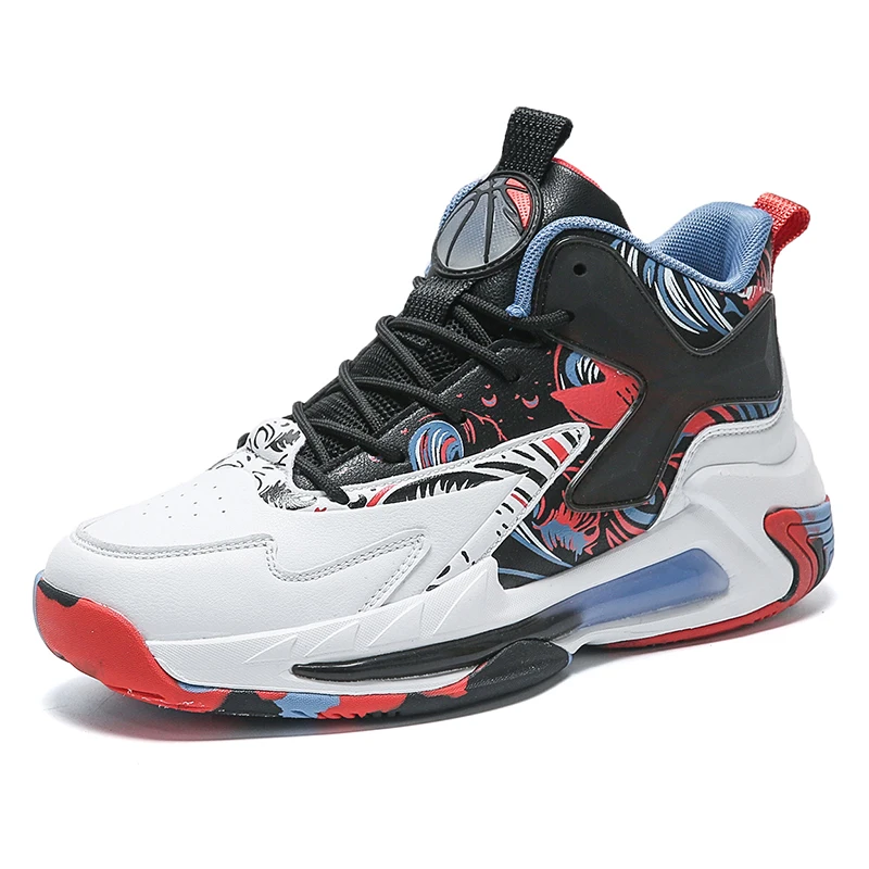 

New men's lightweight basketball shoes breathable non-slip basketball sneakers men's lace-up sports gym ankle boots shoes