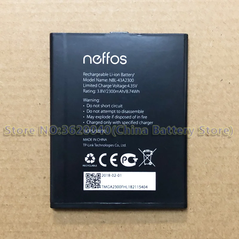 GND 2300 мА/ч NBL 43A2300 Батарея для neffos C5s TP704A TP704C C5A TP703A смартфон литий ионный