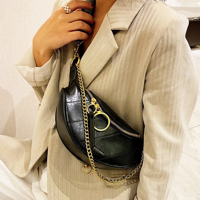 Модные нагрудные сумки для женщин 2020 на цепочке через плечо маленькая поясная