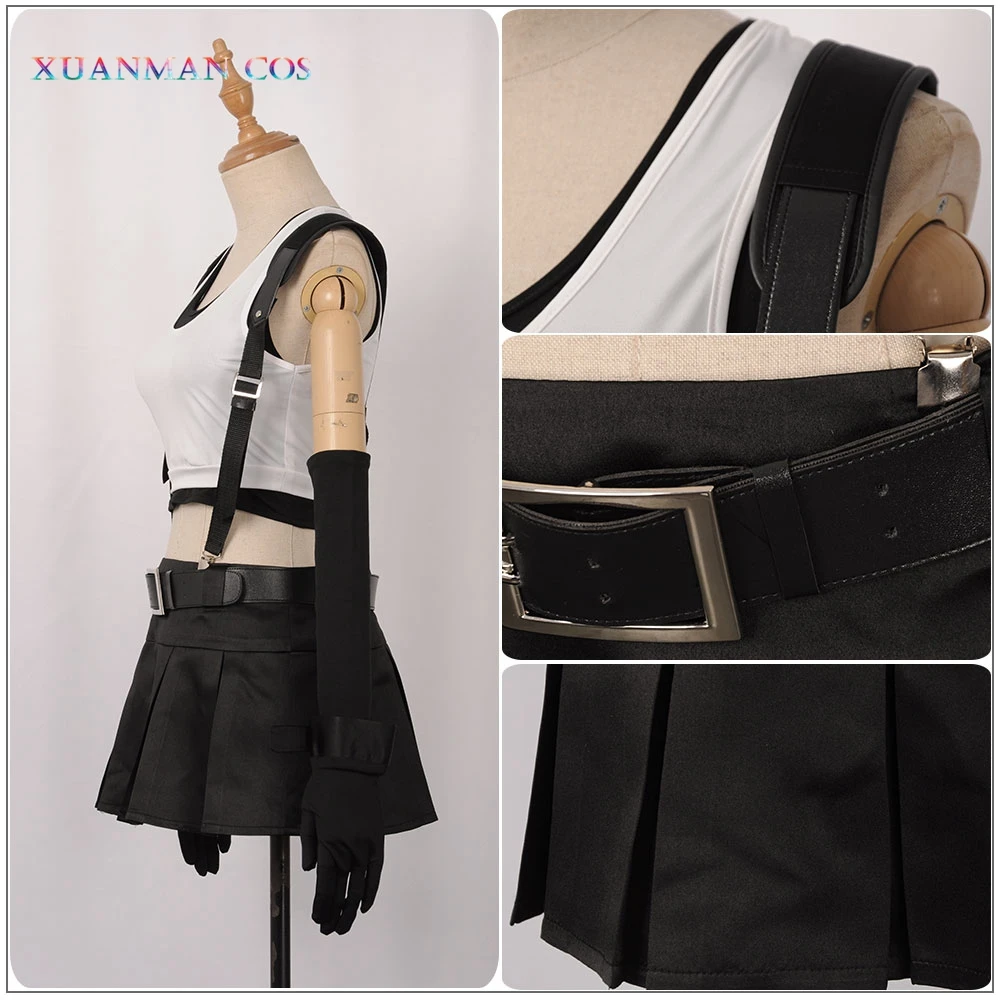 Костюм для косплея финальной фантазии VII ремейк Tifa Lockhart топ без рукавов девочек