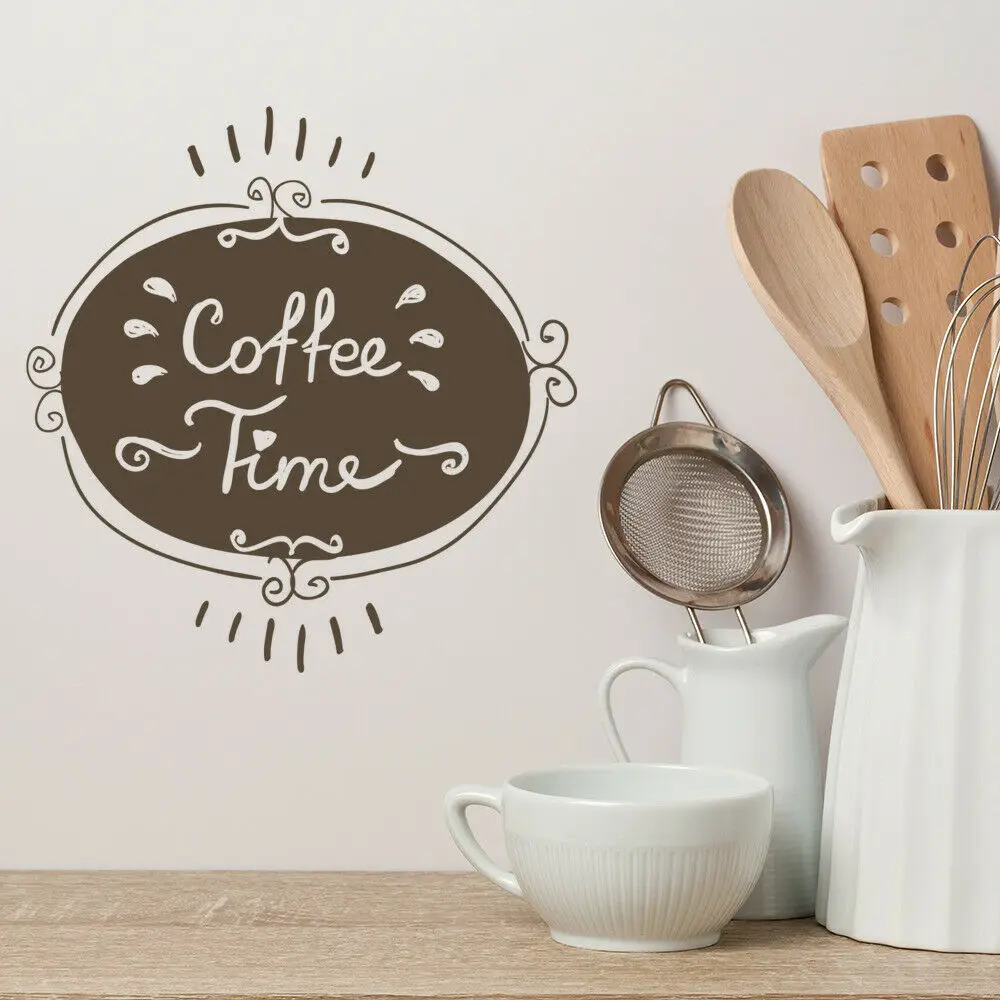 Забавные кофейные Таймс настенные наклейки для кафе ресторана виниловые на