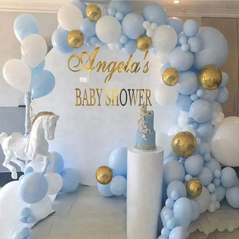 

Голубой золотой воздушные шары-гирлянды Babyshower шарики» для маленьких мальчиков 1st День рождения Декор для девочек для крещения, раскрывают П...