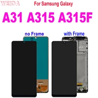 6 4 new amoled samsung a31 lcd replacement for samsung galaxy a31 a315 a315f lcd display touch screen digitizer assembly frame