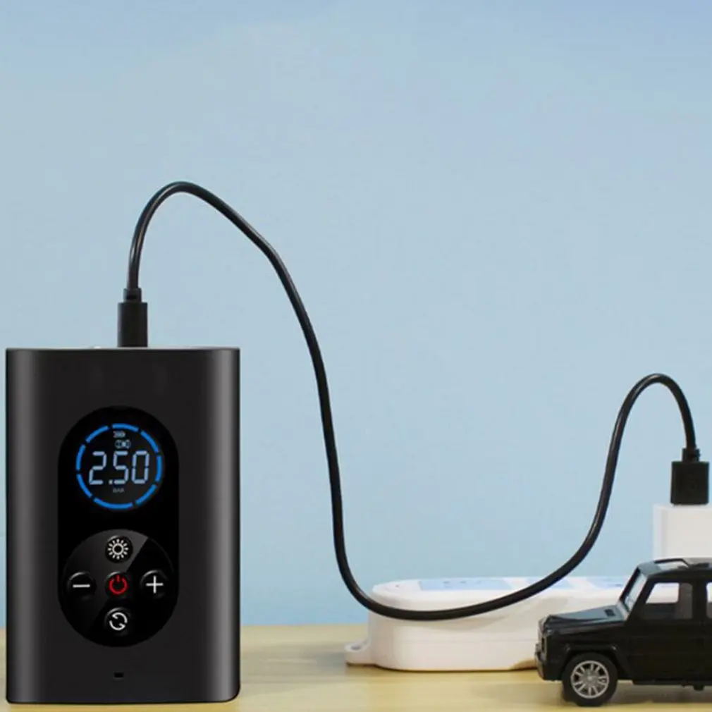 

Portable Cordless Car Air Compressor Motorcycle Balloon Air Pump With LED Light Digital Tire Pressure Monitoring Air Pump