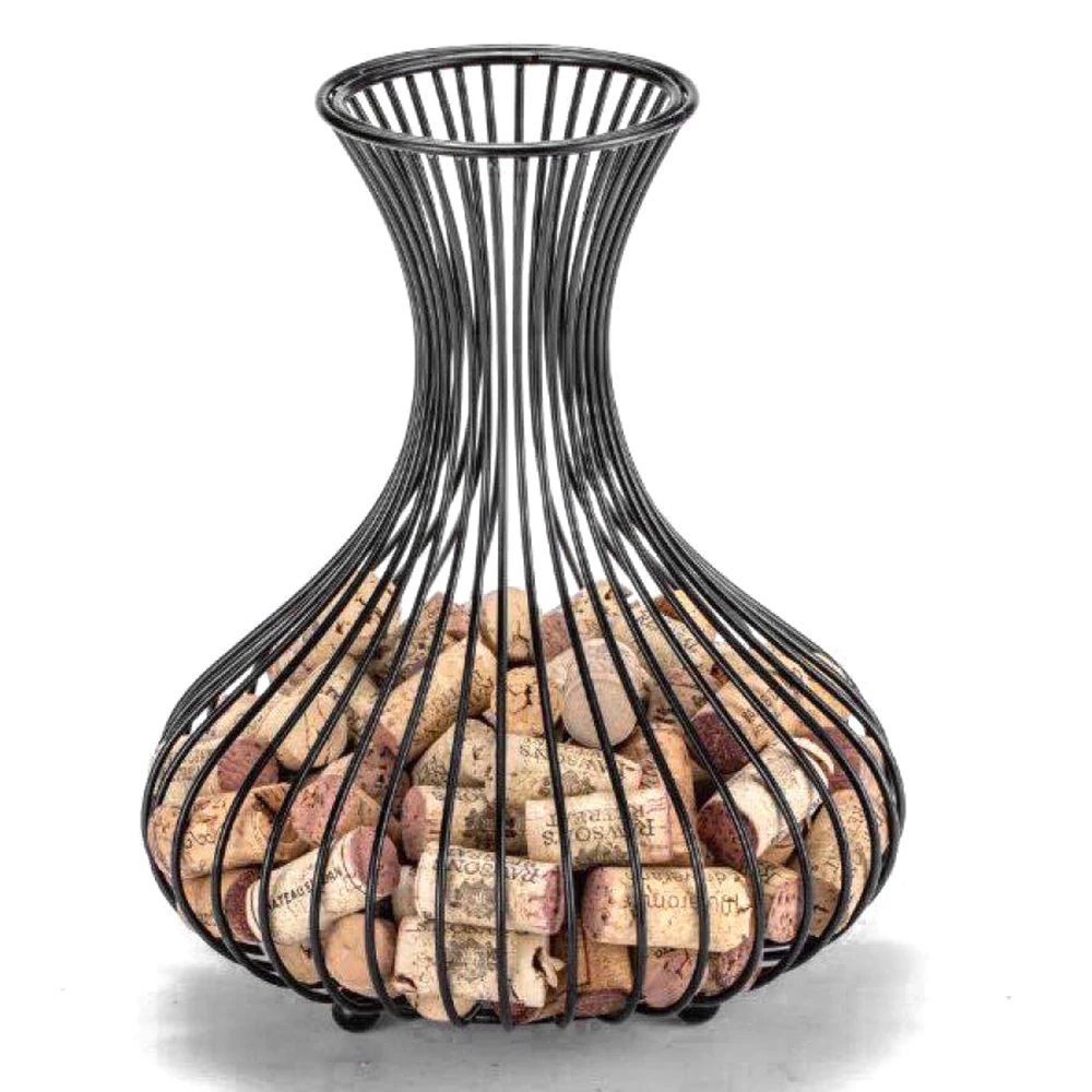 

Wine Cork Storage Bottle Wine Glass Cork Holder Metal Corks Rack Storage Wine Cork Storage Basket Rack for Kitchen Home Decor